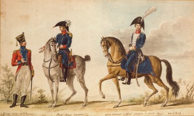 Swiss Officer of the 4th Regiment, Horseman of the Royal Emigre Cavalry and Mounted National Guard, 1814 by Pierre Antoine Lesueur